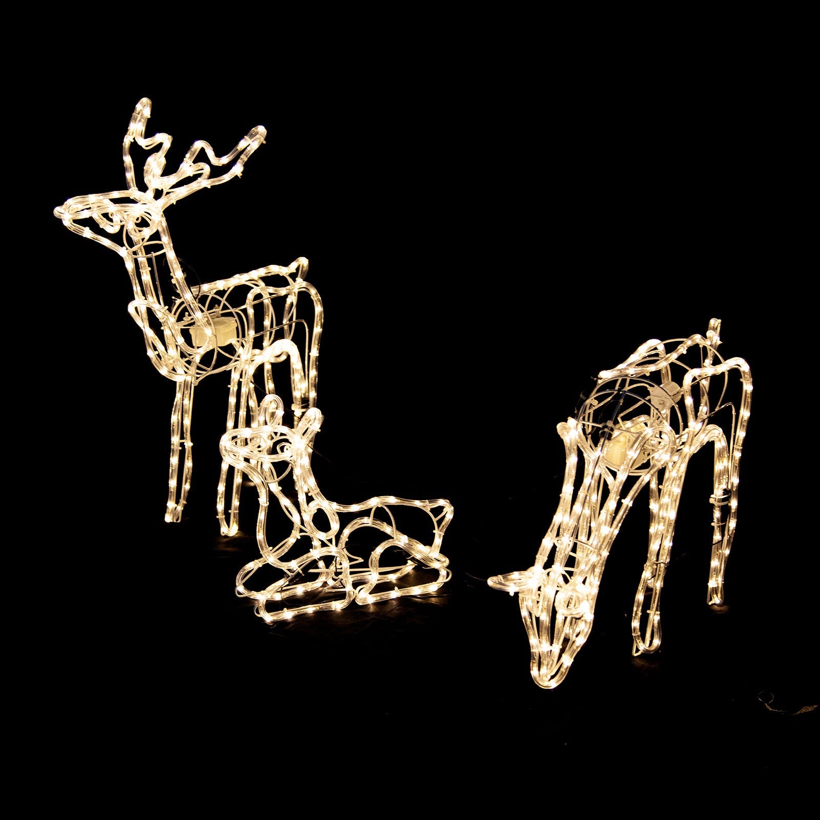 3 Sets Moving Head Reindeer Family Rope Light for Christmas Yard