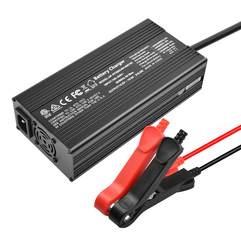 AC/DC 14.6V 15A Charger – LiFePO4 Battery Fast & Safe Charging