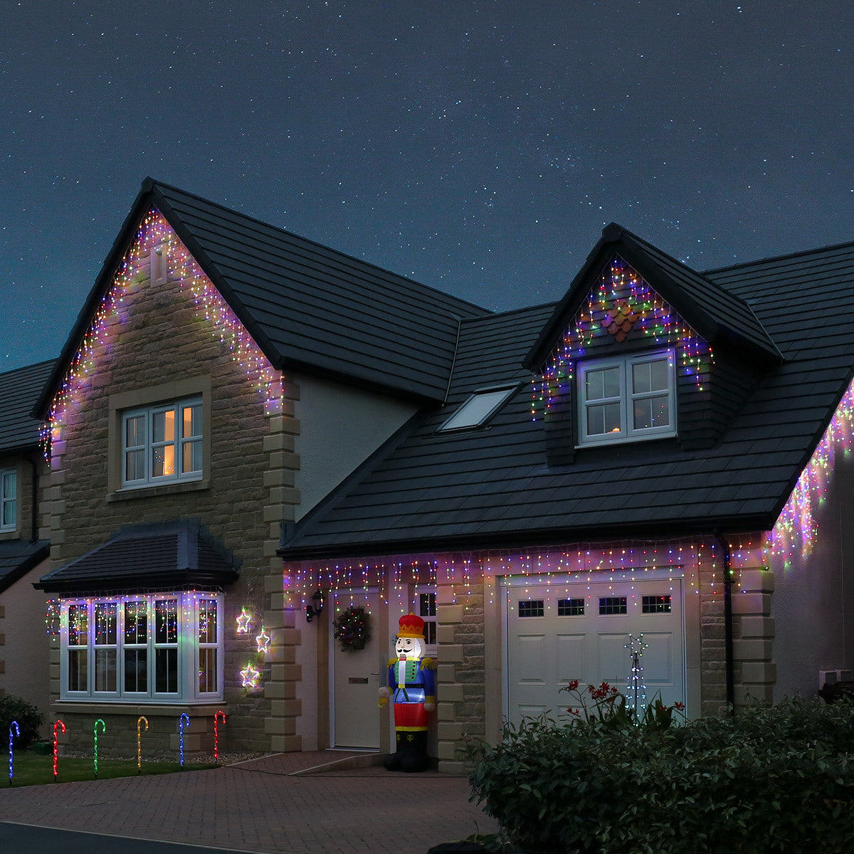 36M 1200 Led Icicle Light Multi Colour