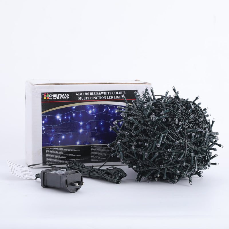 1200 Led Christmas Fairy Light Blue & White