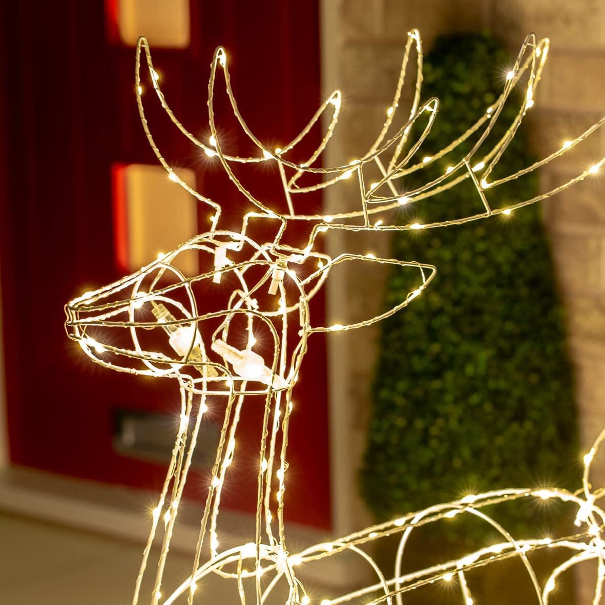 Led Warm White Copper Wired 3d Standing Reindeer