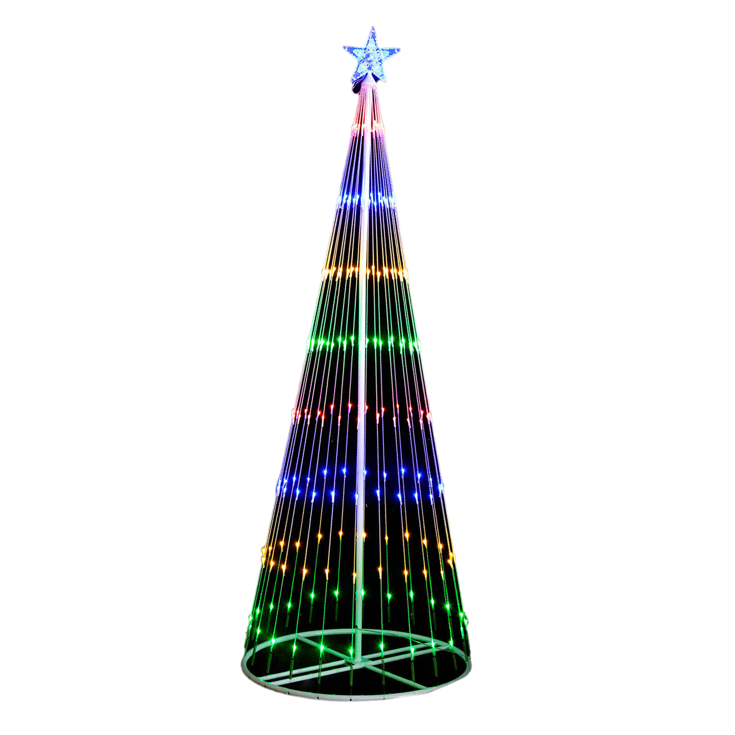 Circling Led Light Christmas Tree With Star