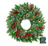 Pre-Lit Christmas Wreath with LED Lights 50cm Festive Door Decoration