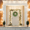 Pre-Lit Christmas Wreath with LED Lights 50cm Festive Door Decoration