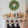 Pre-Lit Christmas Wreath with LED Lights 50cm Festive Door Decoration