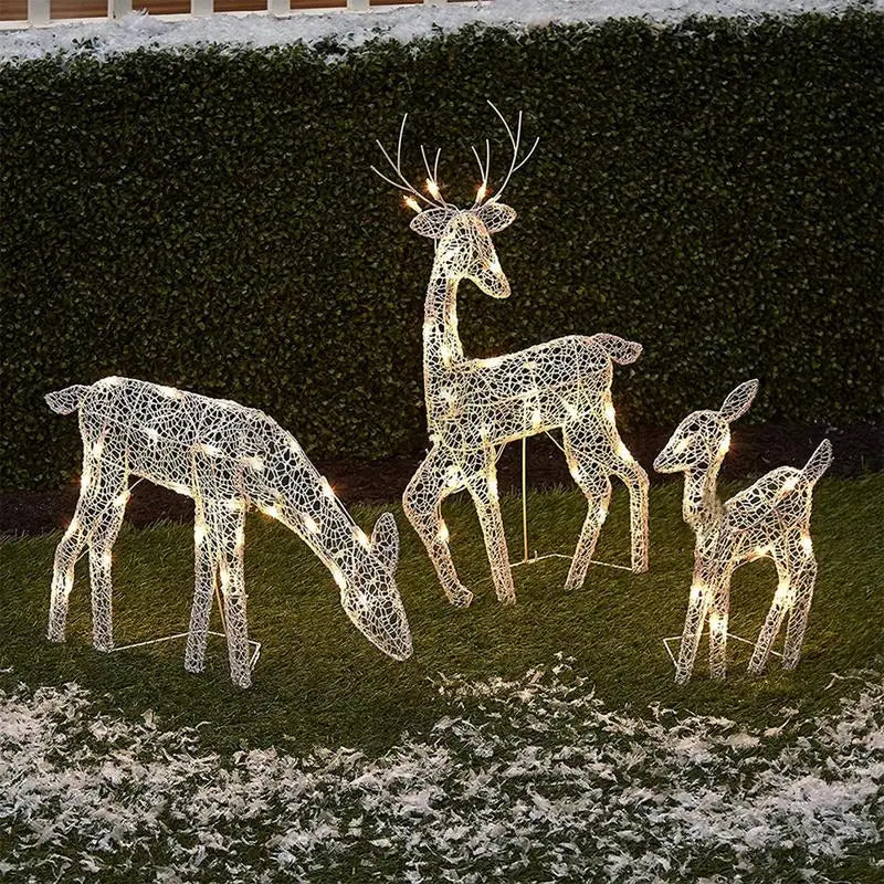 LED Christmas Reindeer Family Light Decoration Set
