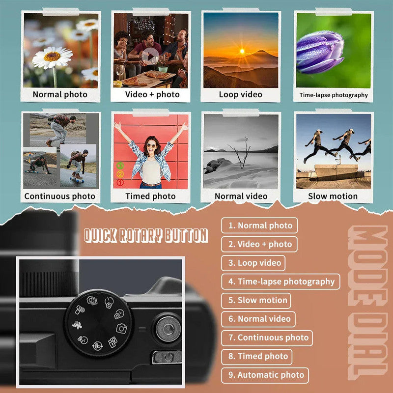 4K Digital Camera 64MP for Photography & Vlogging – Black