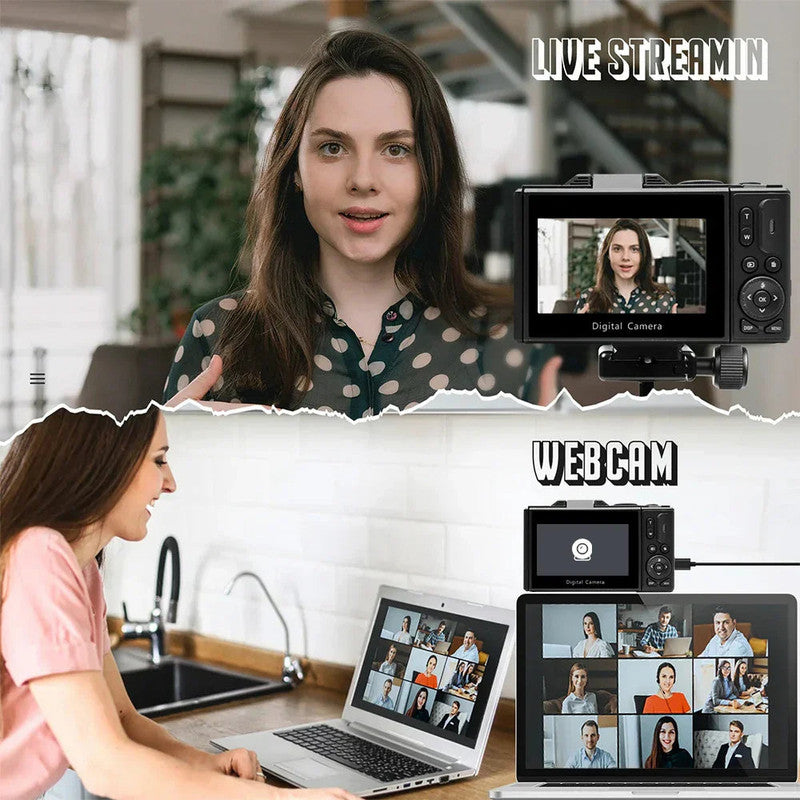 4K Digital Camera 64MP for Photography & Vlogging – Black