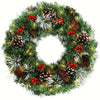Pre-Lit Christmas Wreath with Pine Cones LED Light Decoration