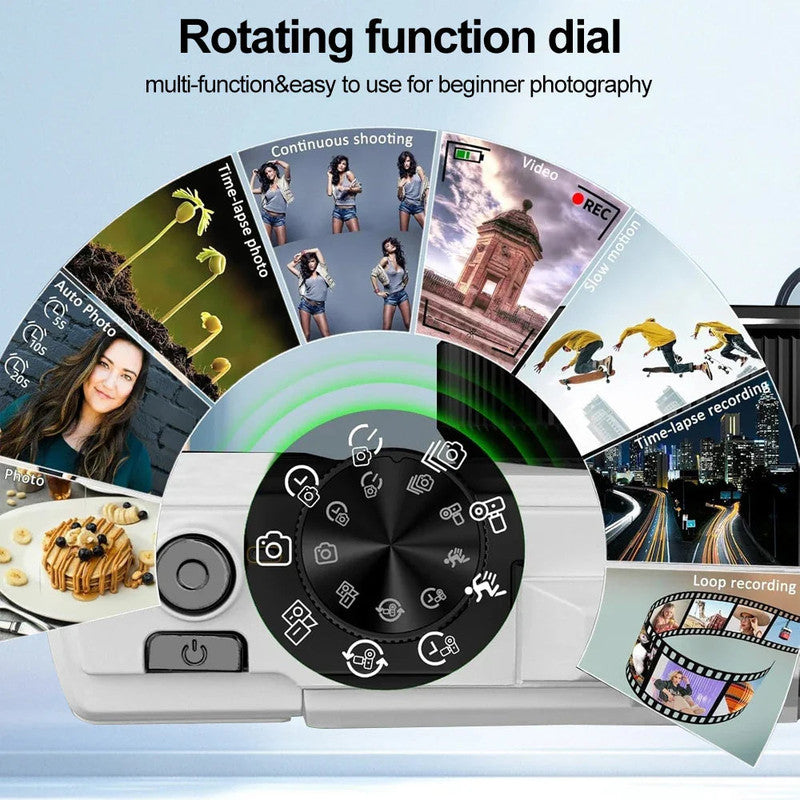 Digital Camera with 3.0″ Flip Screen – White