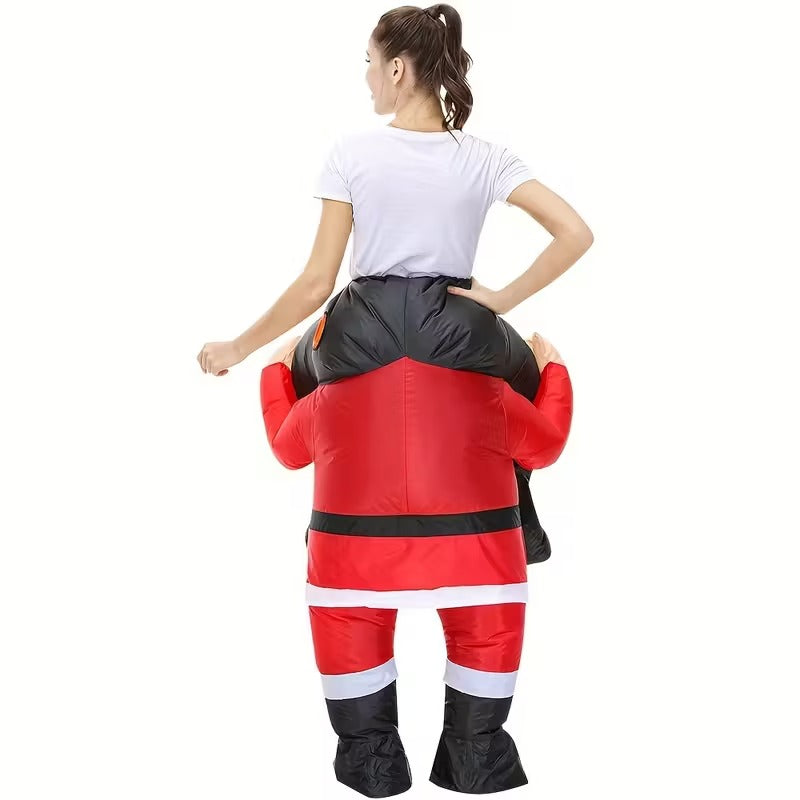 Riding Santa Inflatable Christmas Costume Funny Party Outfit