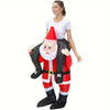 Riding Santa Inflatable Christmas Costume Funny Party Outfit