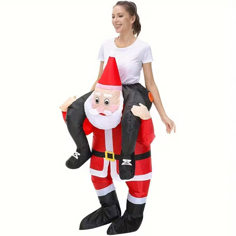 Riding Santa Inflatable Christmas Costume Funny Party Outfit