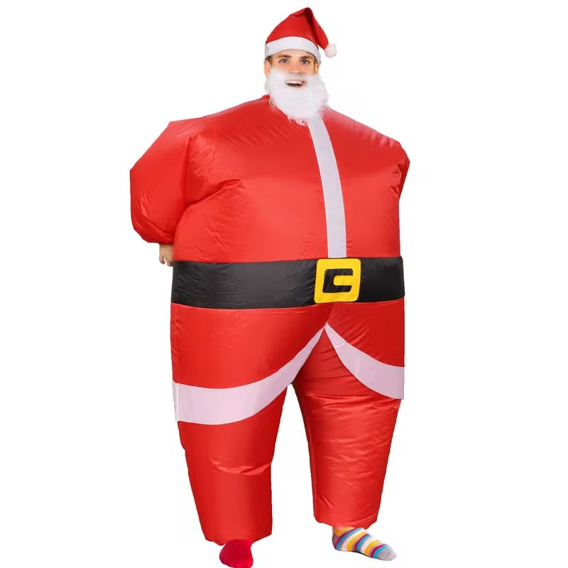 Inflatable Santa Costume Self-Expanding Christmas Suit Funny Party Outfit