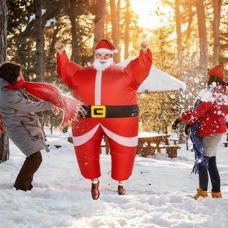 Inflatable Santa Costume Self-Expanding Christmas Suit Funny Party Outfit