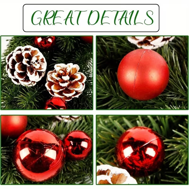 Pre-Lit Christmas Door Wreath – LED