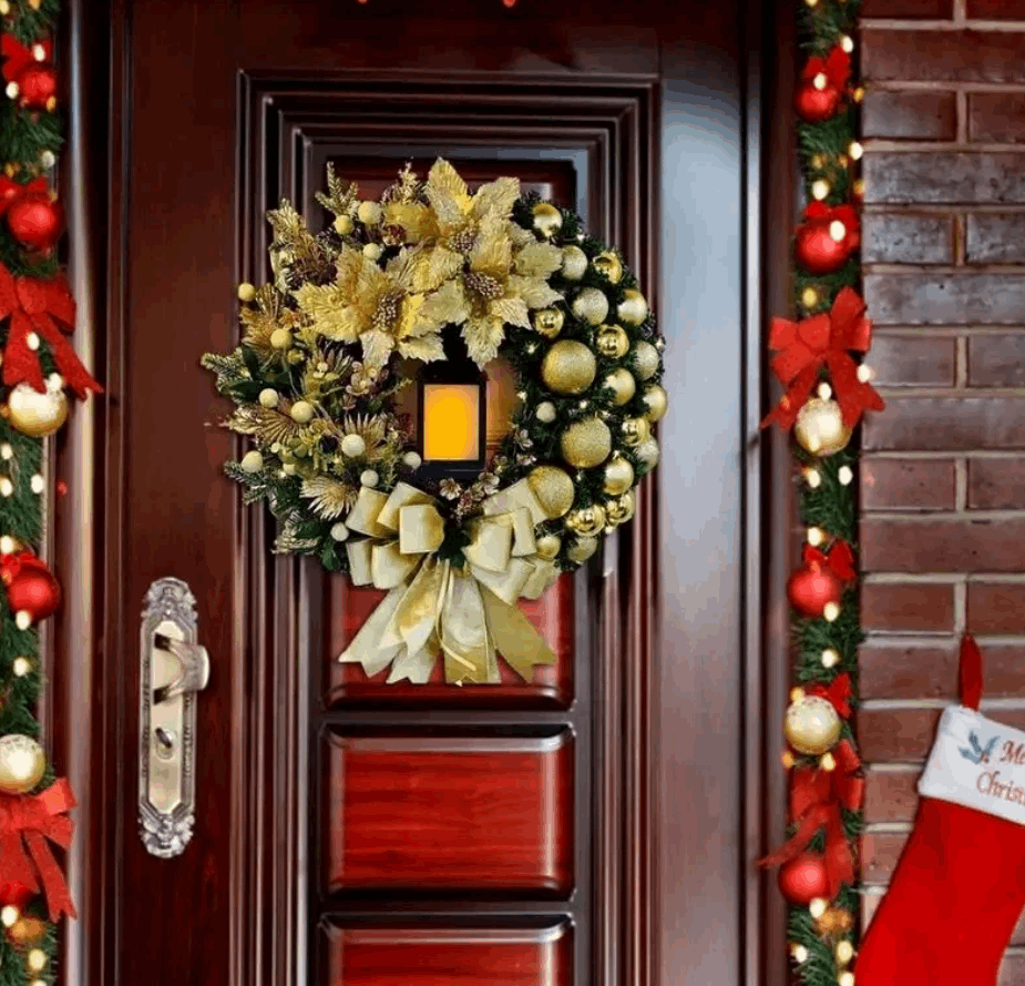 Snowman Christmas Wreath Fruit & Nut Décor