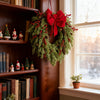 Christmas Pine Needle Wreath with Red Berries & Heart Bow