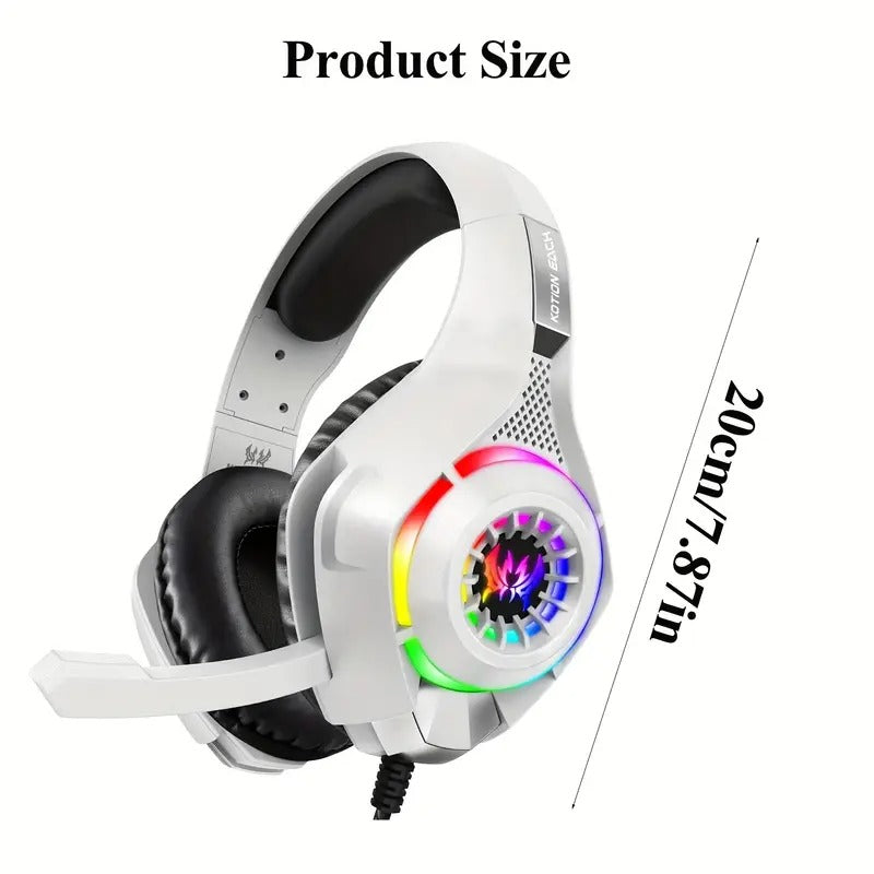 Gaming Headset with Mic & LED Surround Sound