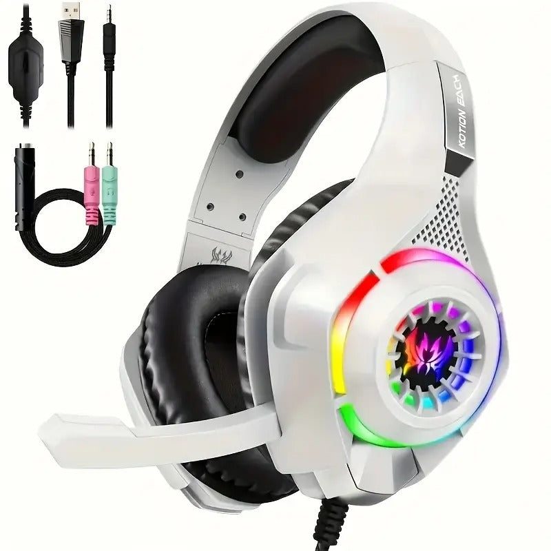 Gaming Headset with Mic & LED Surround Sound
