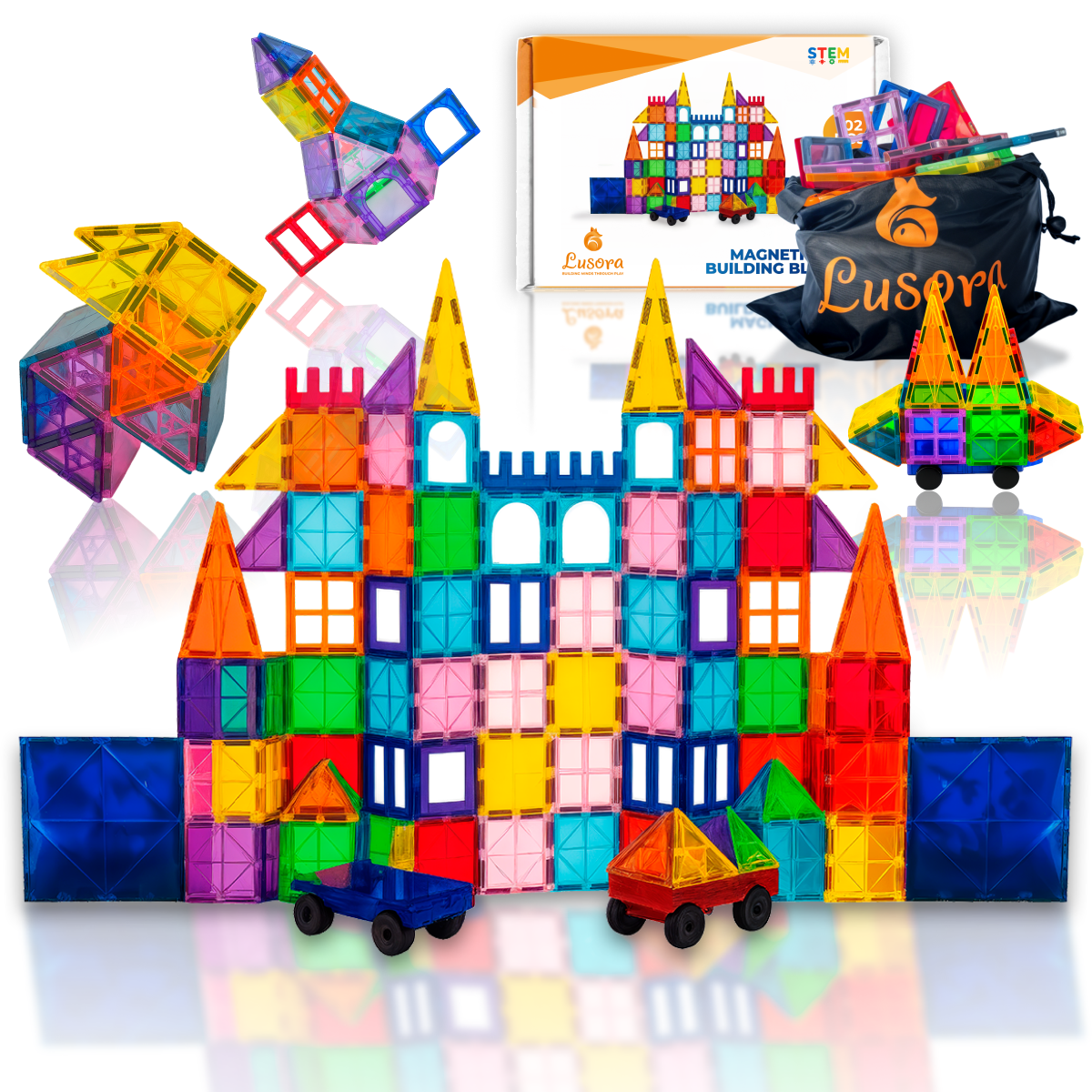 102-Piece Magnetic Tiles Building Set