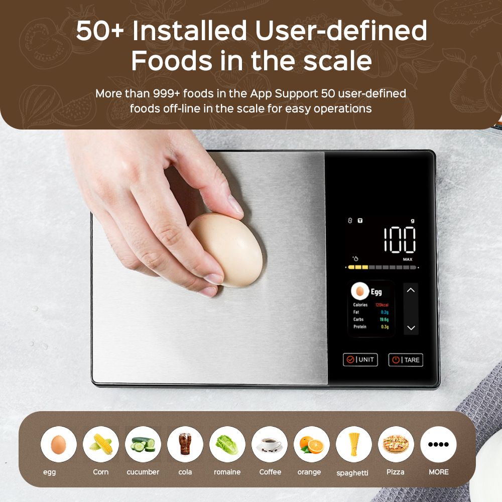 Smart Digital Kitchen Scale with Nutrition Calculator & App