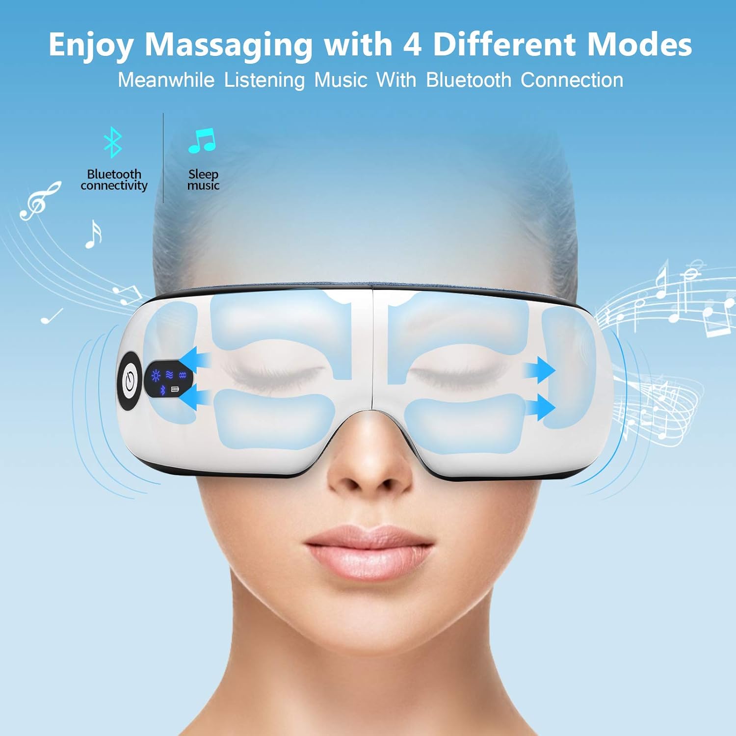 Smart Eye Massager Mask – Heat, Vibration & Bluetooth Music