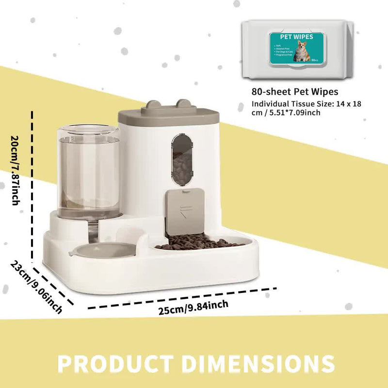 2-in-1 Automatic Pet Feeder & Water Dispenser Feeding Station