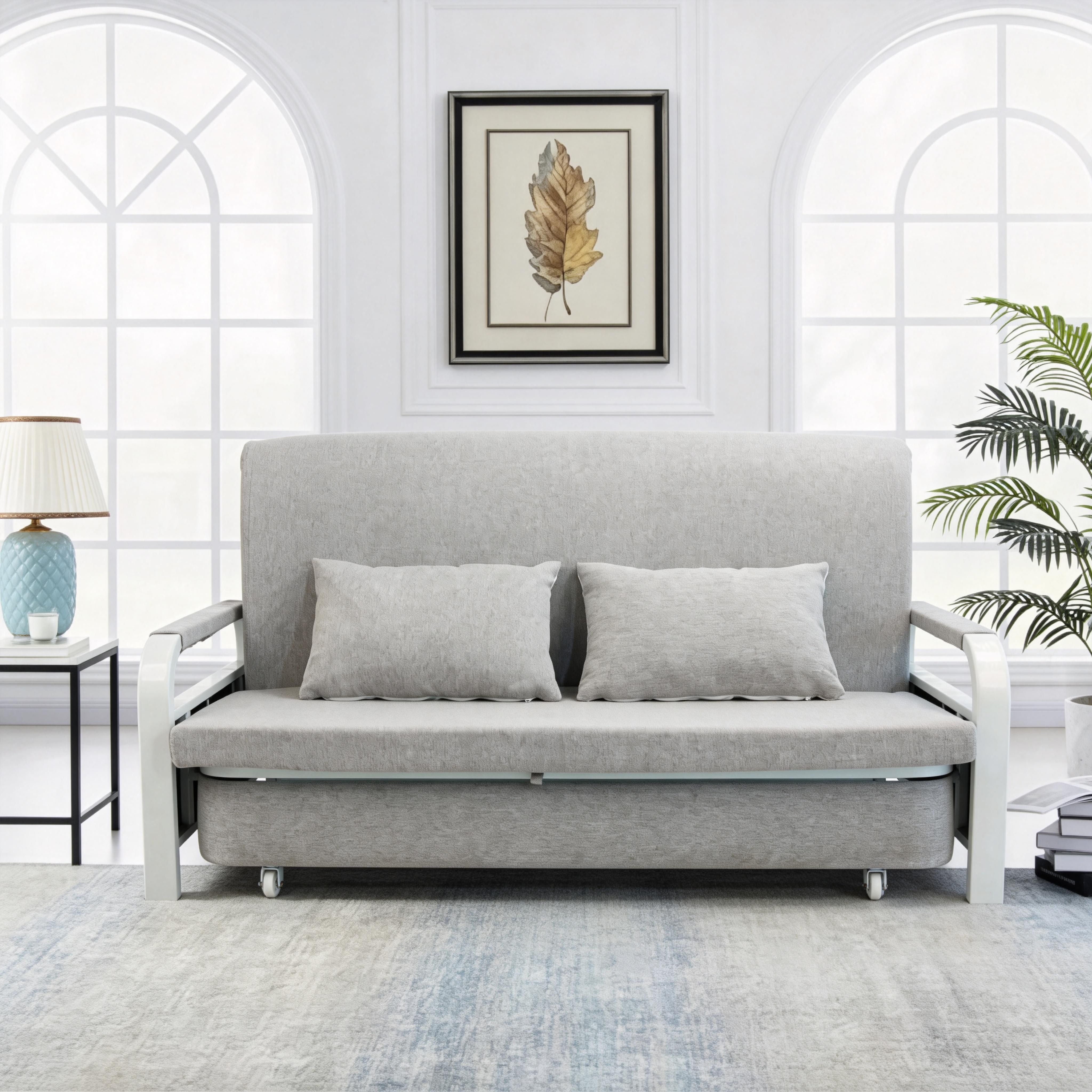 2-in-1 Foldable Sofa Bed with Hidden Storage 108cm – Carbon Grey