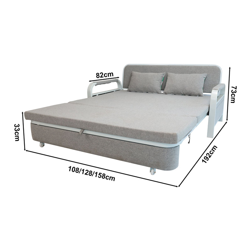2-in-1 Foldable Sofa Bed with Hidden Storage 108cm – Carbon Grey