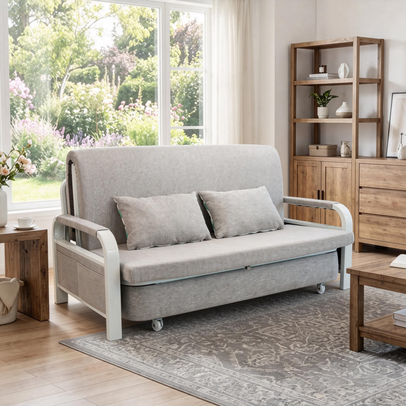 Eeeza 2-in-1 Convertible Sofa Bed with Hidden Storage 128cm Grey