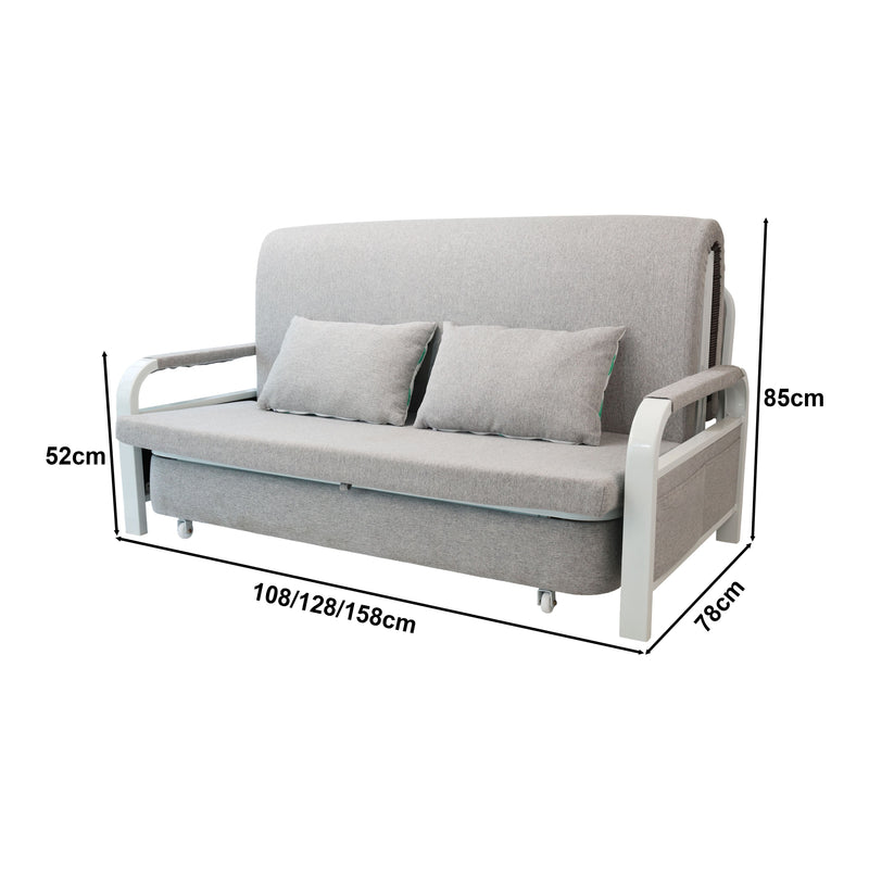 Eeeza 2-in-1 Convertible Sofa Bed with Hidden Storage 128cm Grey
