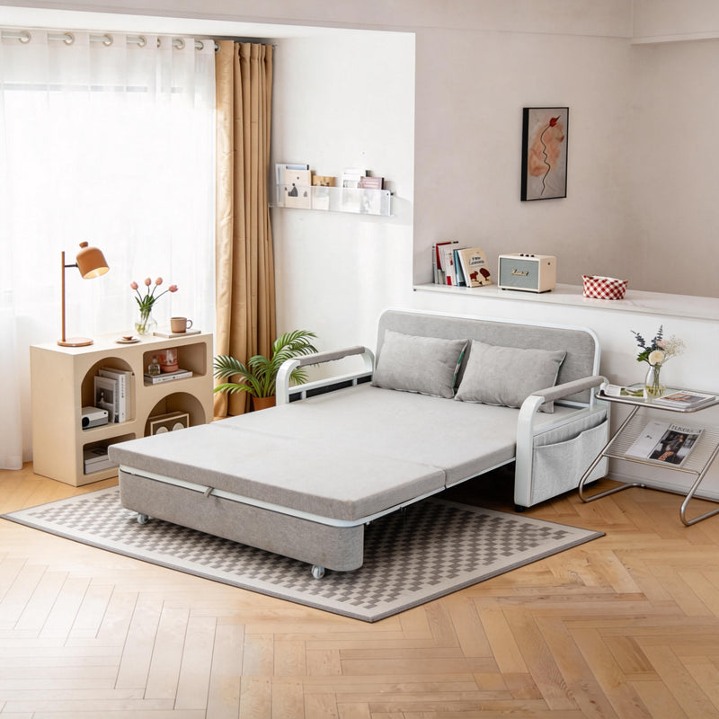 Eeeza 2-in-1 Convertible Sofa Bed Hidden Storage 158cm Grey