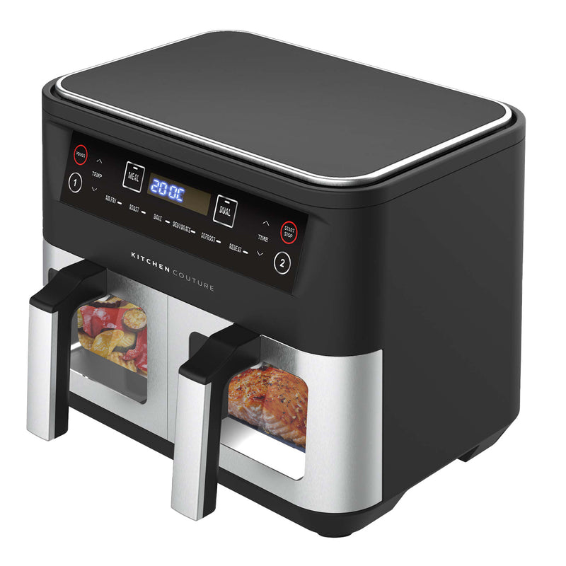 Kitchen Couture 10L Dual View Air Fryer – Stainless Steel