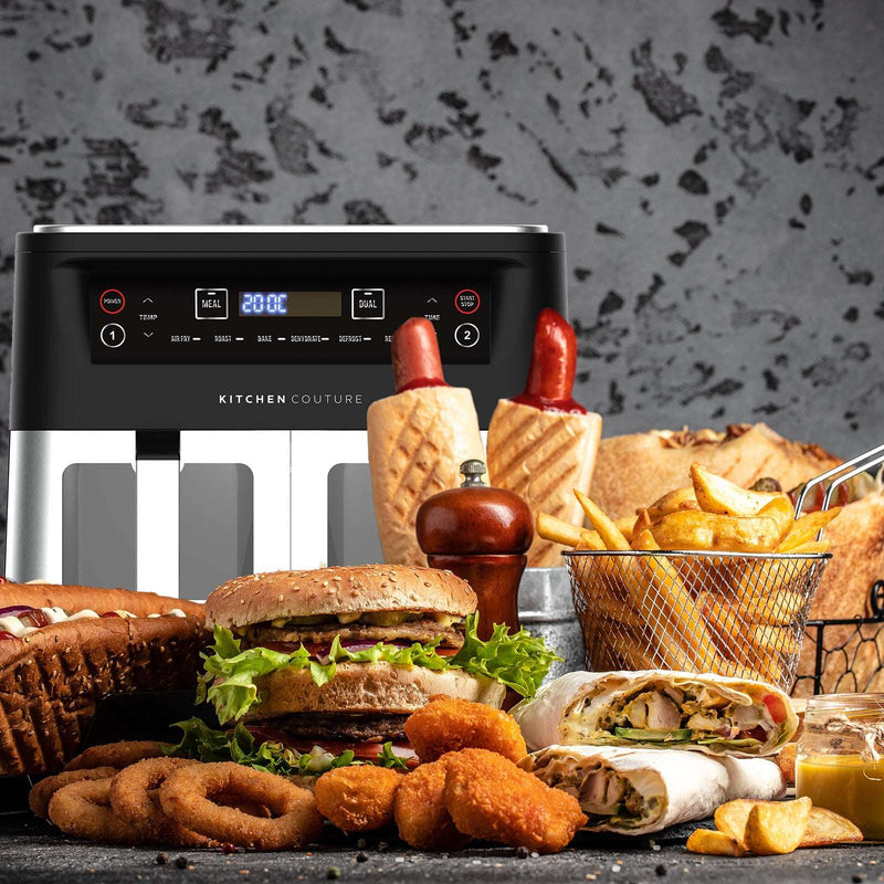 Kitchen Couture 10L Dual View Air Fryer – Stainless Steel