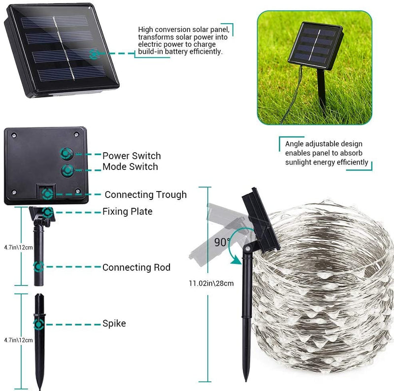 LED Solar 200 LED Fairy Light Outdoor