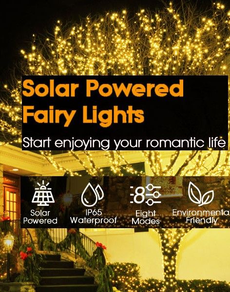 LED Solar 200 LED Fairy Light Outdoor