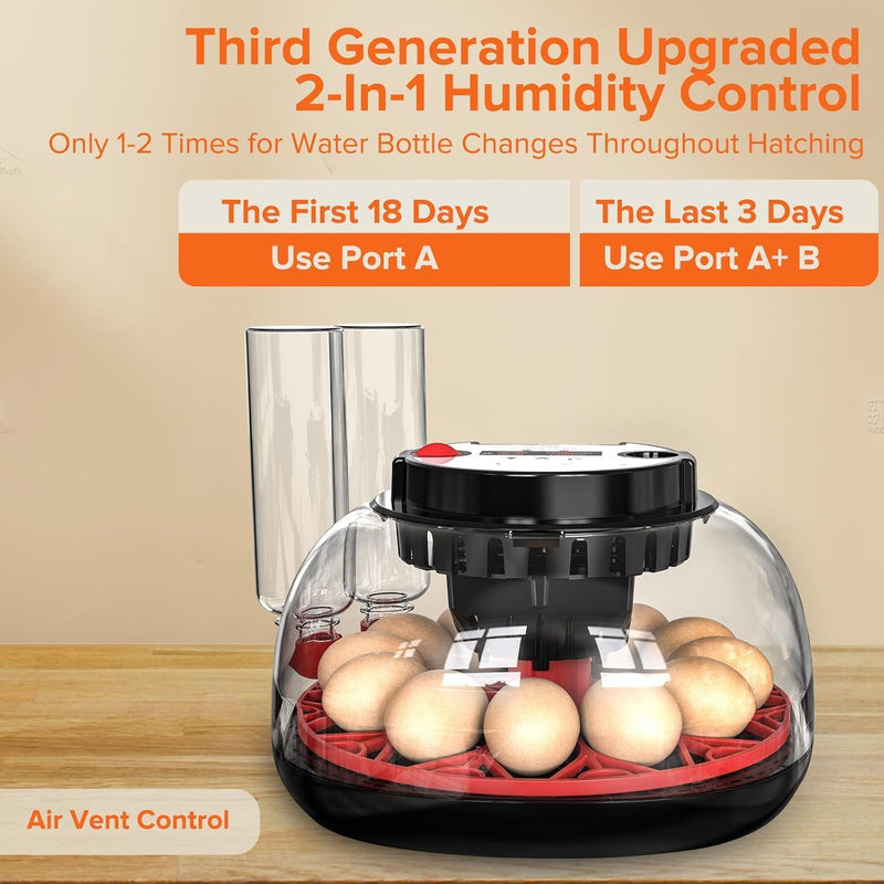CARLA HOME 12 Egg Incubator with Auto Turning