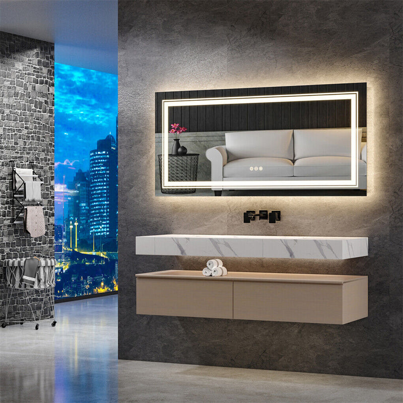 LED Bathroom Mirror 1200x800mm Anti-Fog Illuminated