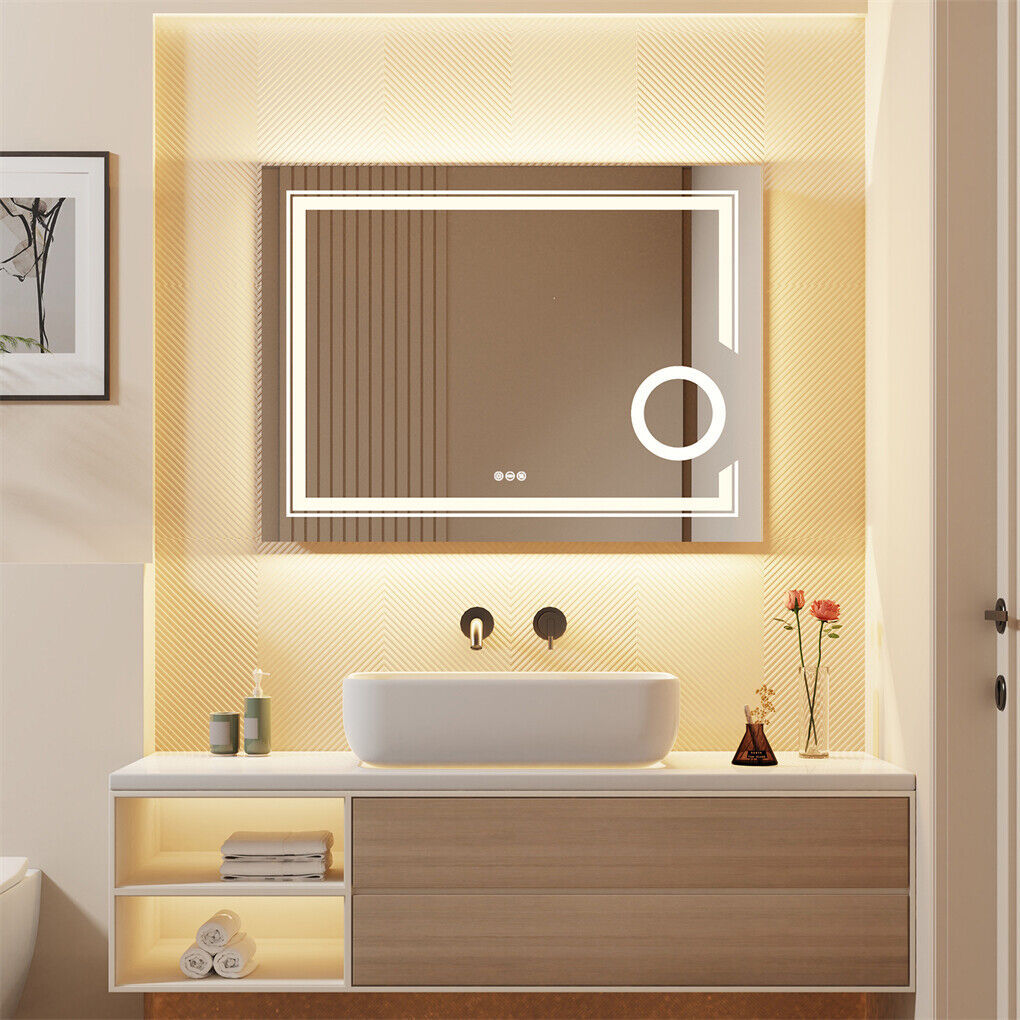 LED Bathroom Mirror 600x800mm Anti-Fog with Magnification