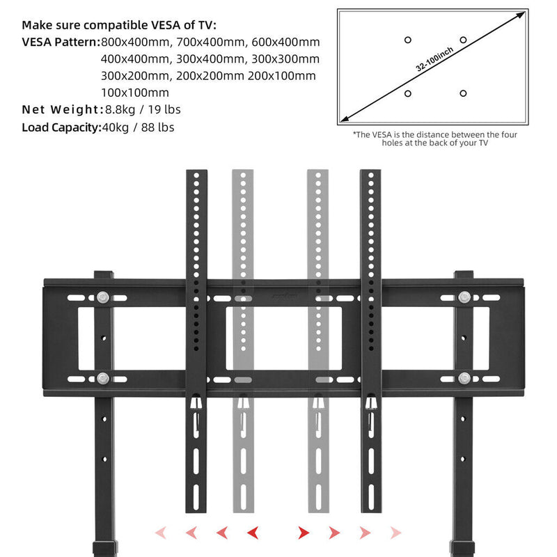 TV Stand Base Mount Bracket – Swivel for 32–100" LED/LCD TVs