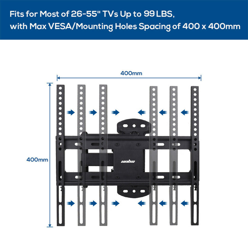 Full Motion TV Wall Mount Bracket – 27–55" for Samsung, TCL, Hisense