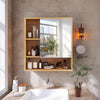 Bamboo Wall Cabinet Mirror 55.5cm – 5 Shelves