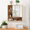 Bamboo Wall Cabinet Mirror 55.5cm – 5 Shelves