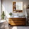 Bamboo Wall Cabinet Mirror 55.5cm – 5 Shelves