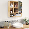 Bamboo Wall Cabinet Mirror 55.5cm – 5 Shelves