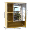 Bamboo Wall Cabinet Mirror 55.5cm – 5 Shelves