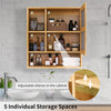 Bamboo Wall Cabinet Mirror 55.5cm – 5 Shelves