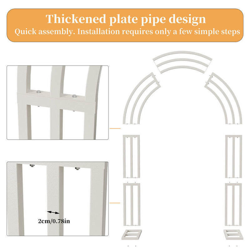Metal Wedding Arch Garden Arbor – Floral Stand Indoor/Outdoor