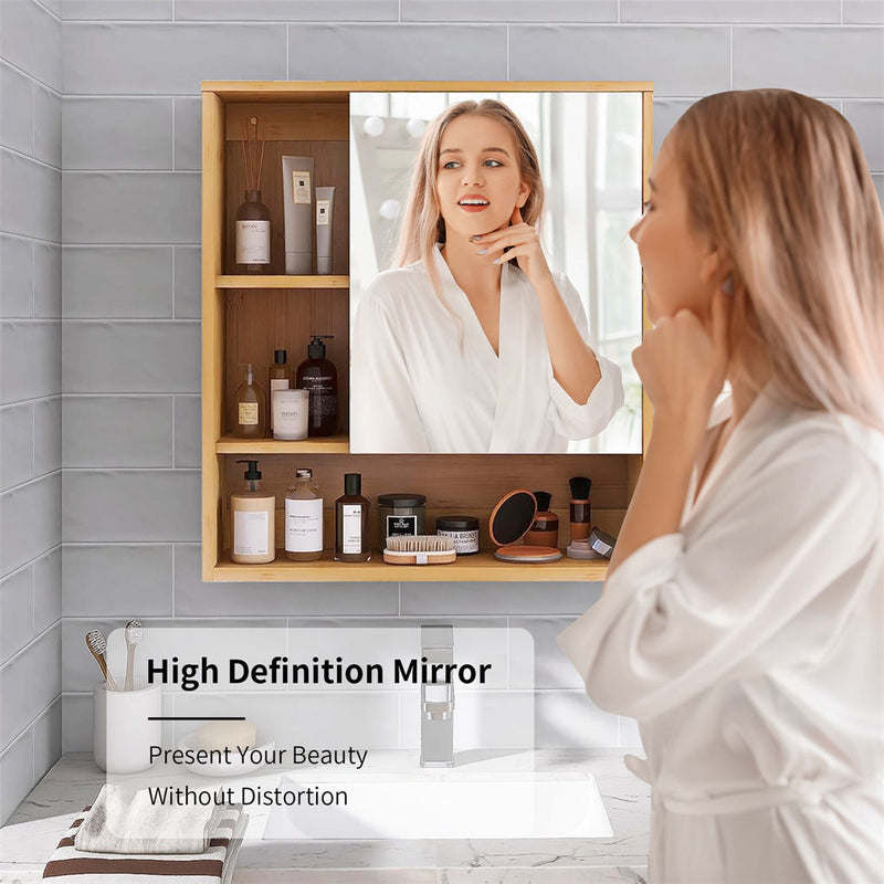 Bathroom Wall Cabinet Mirror 55.5cm – Medicine Storage